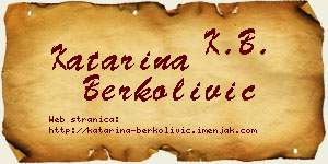 Katarina Berkolivić vizit kartica